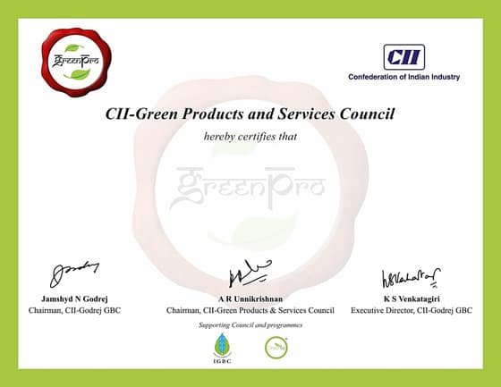 GreenPro Ecolabel — GreenPro certificate