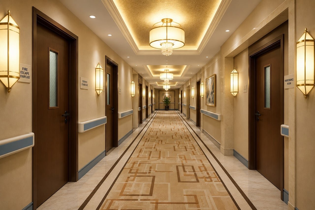 Corridor Door Set, Installed — Fire Rated Wooden Doors
