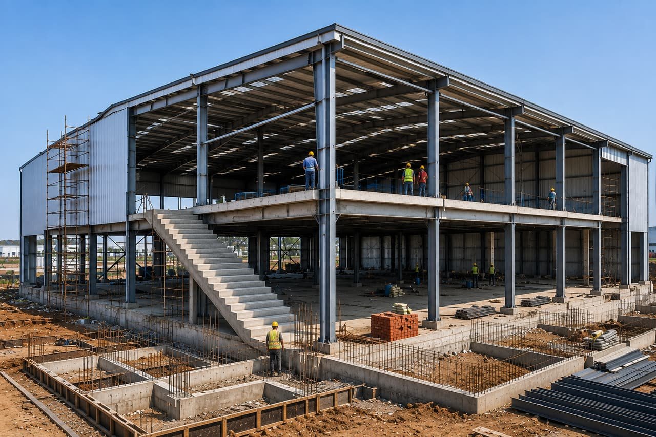 Twin-Bay PEB Structure — Pre-Engineered Buildings (PEB)