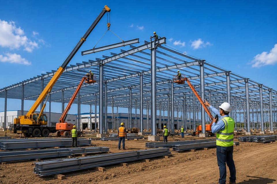 Steel Erection In Progress — Structural Engineering